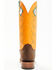 Image #5 - Justin Men's Billet Cowhide Leather Western Boots - Square Toe , Orange, hi-res