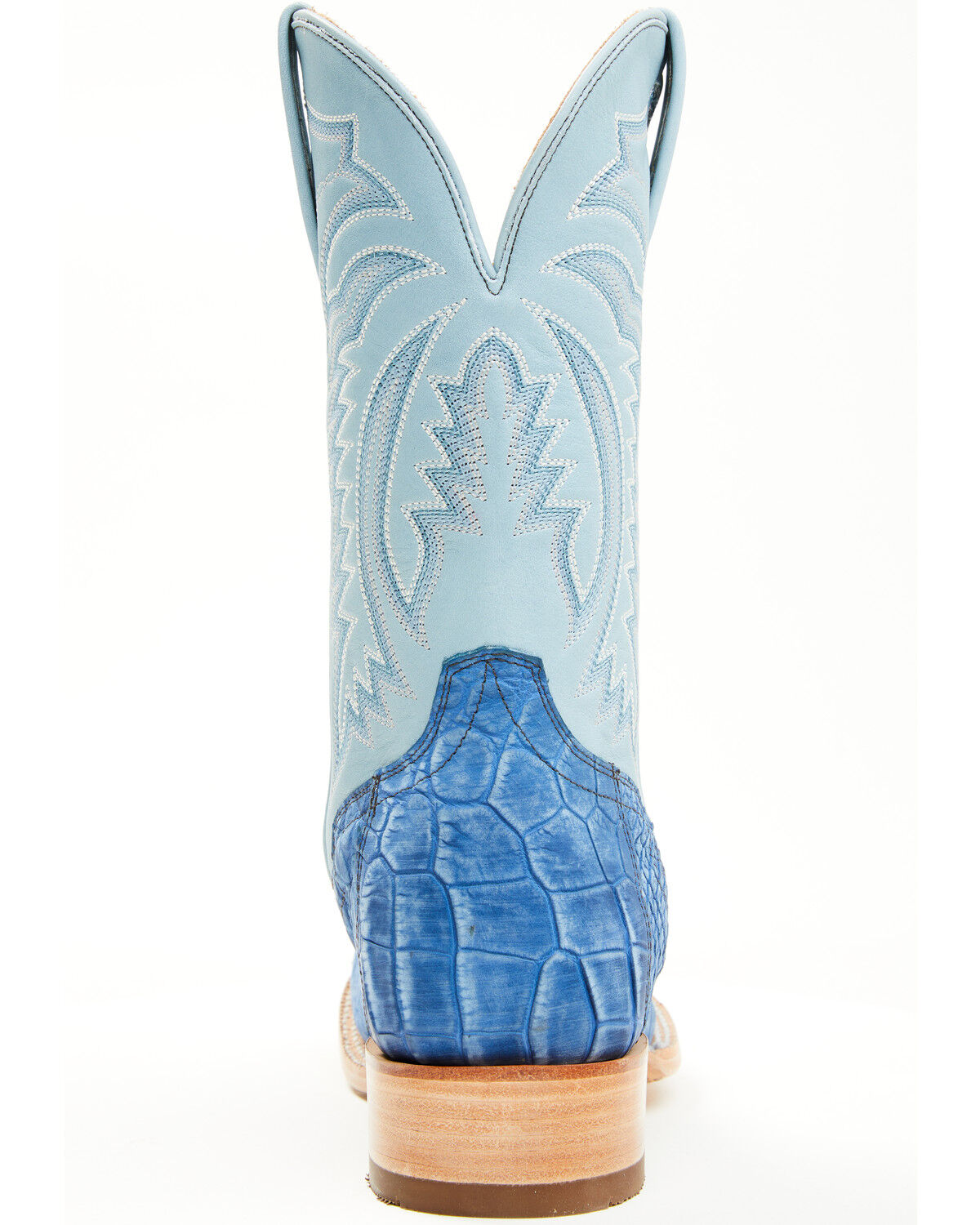 Image #5 - El Dorado Men's Exotic American Alligator Western Boots - Broad Square Toe, Blue, hi-res
