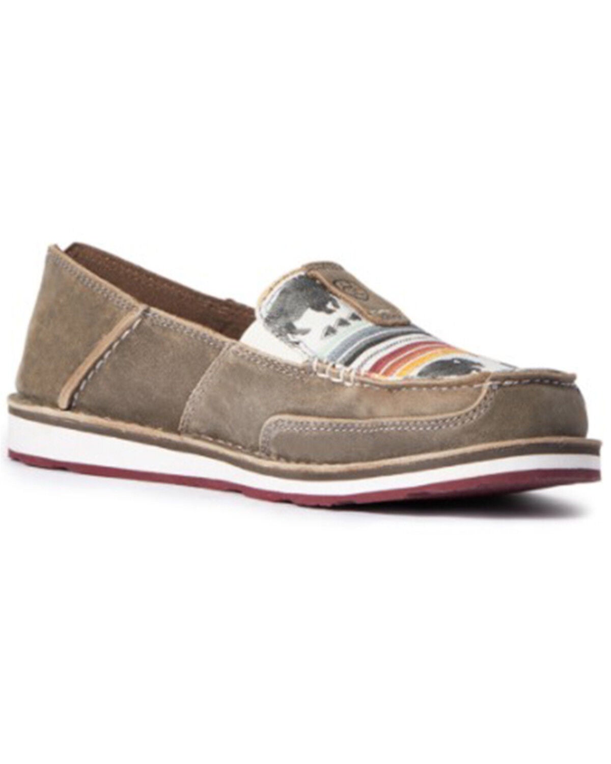 Ariat Women's Buffalo Print Casual Vamp Cruiser Shoes - Moc Toe, Brown, hi-res