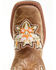 Image #6 - Laredo Women's Flower Inlay Western Performance Boots - Broad Square Toe, Tan, hi-res