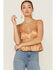 Image #1 - Shyanne Women's Smocked Empire Beige Satin Cami, Beige/khaki, hi-res