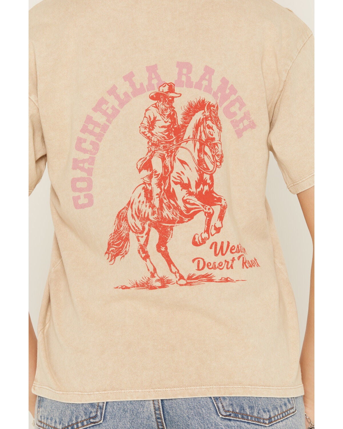 Image #4 - Youth in Revolt Women's Coachella Ranch Short Sleeve Graphic Tee, Tan, hi-res