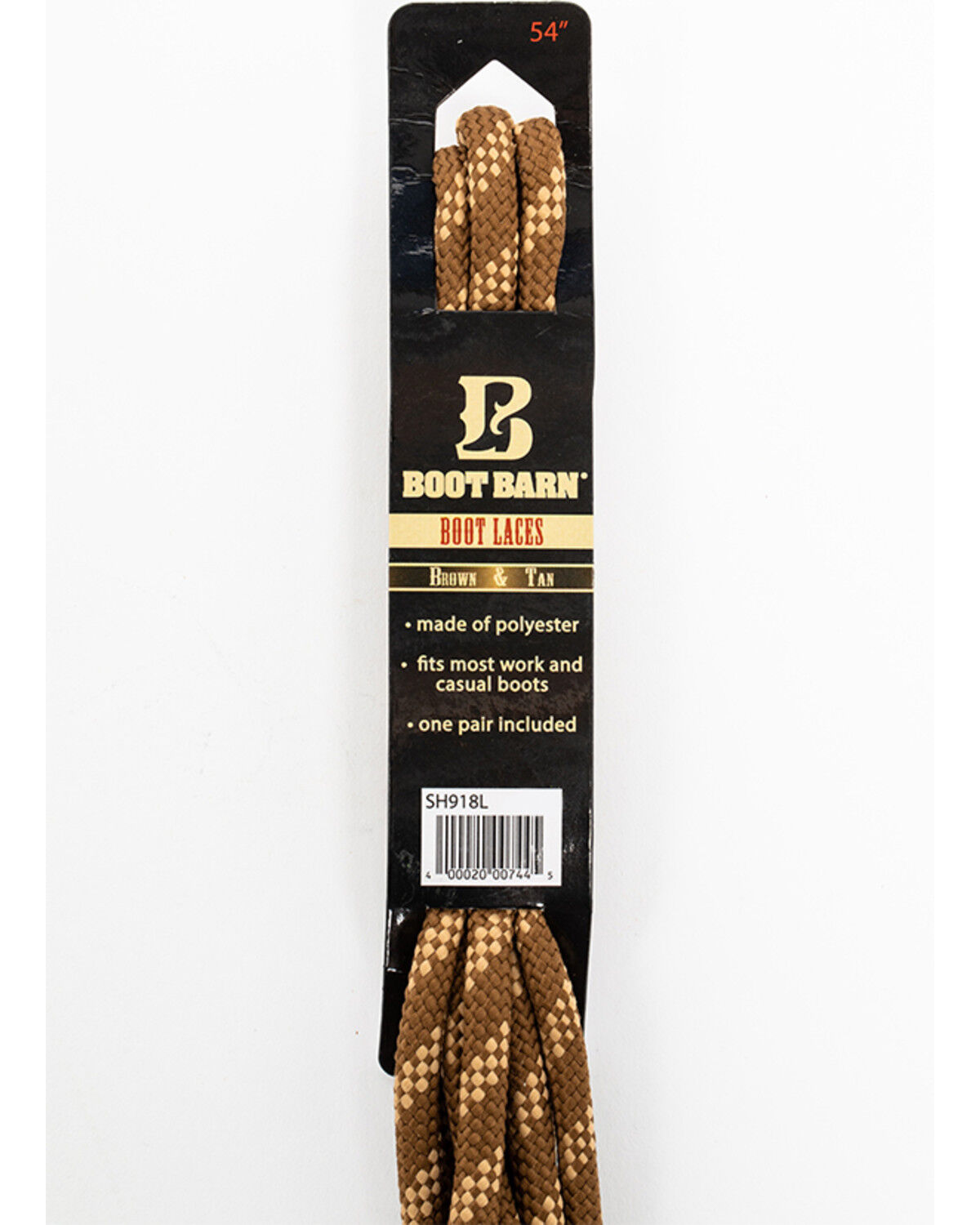 Image #1 - BB Ranch 54" Brown & Tan Boot Laces, Brown, hi-res