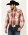 Ariat Men's Alvardo Retro Large Plaid Long Sleeve Western Shirt , Red, hi-res