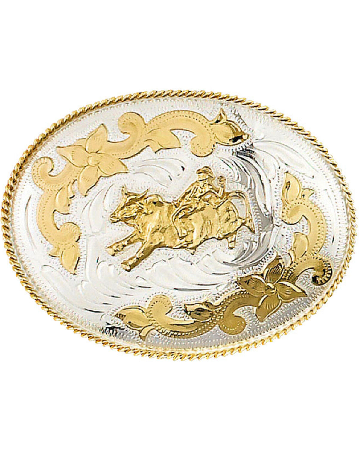 Image #1 - Western Express Men's German Silver Bullrider Belt Buckle, Silver, hi-res