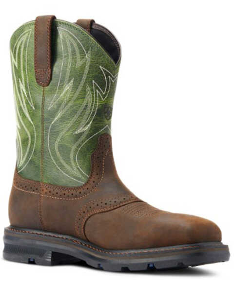 Ariat Men's Sierra Shock Shield Western Boots - Steel Toe, Brown, hi-res