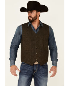 Moonshine Spirit Men's Brown Mohair Button-Front Wool Vest , Brown, hi-res