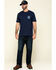  Hawx Men's Navy Vertical Flag Logo Graphic Work T-Shirt , Navy, hi-res