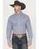 Image #1 - Wrangler Men's Geo Print Long Sleeve Button-Down Stretch Western Shirt - Tall, Blue, hi-res