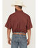 Image #4 - Cinch Men's Geo Print Short Sleeve Button-Down Performance Stretch Western Shirt, Red, hi-res