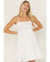 Image #2 - Angie Women's Smocked Front Mini Dress, White, hi-res