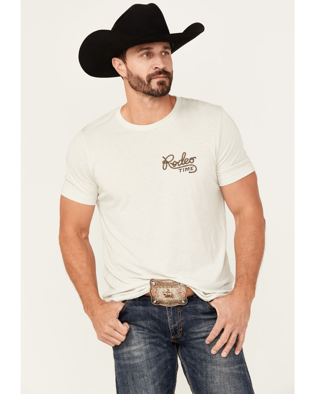 Image #2 - Rodeo Time Men's Rope Short Sleeve Graphic T-Shirt, White, hi-res