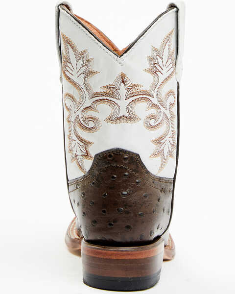 Image #5 - Tanner Mark Boys' Ostrich Print Western Boots - Broad Square Toe, Brown, hi-res