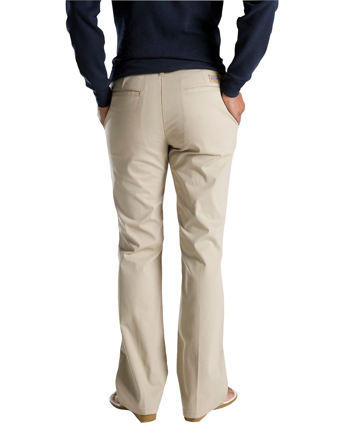 Dickies Women's Flat Front Stretch Twill Pants, Khaki, hi-res