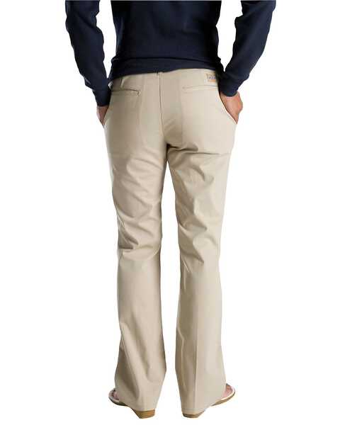 Image #1 - Dickies Women's Flat Front Stretch Twill Pants, Khaki, hi-res