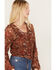 Image #2 - Idyllwind Women's McCoy Meshed Lace-Up Top, Brown, hi-res
