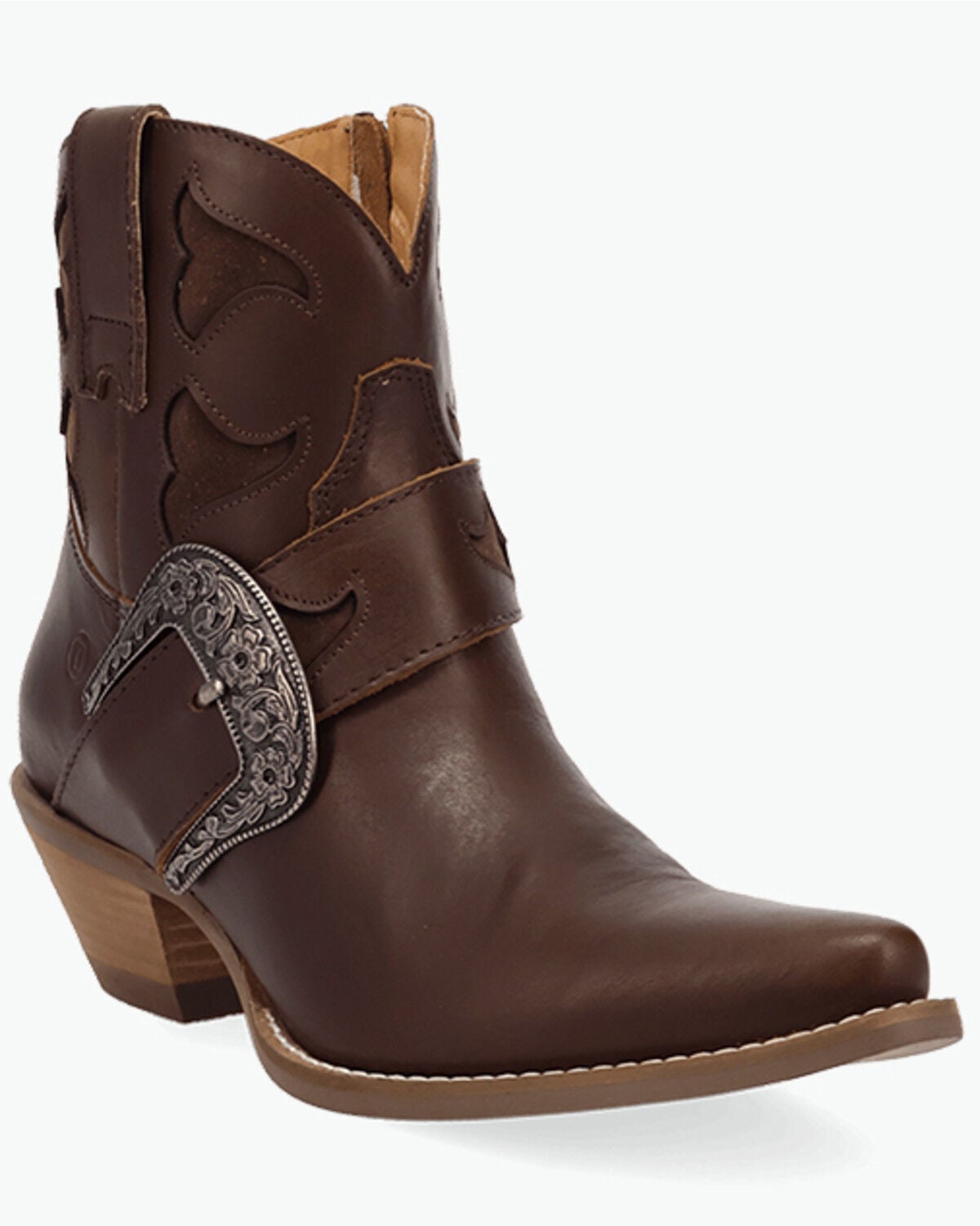 Dingo Women's Saddle Up Buckle Western Boots - Snip Toe, Brown, hi-res