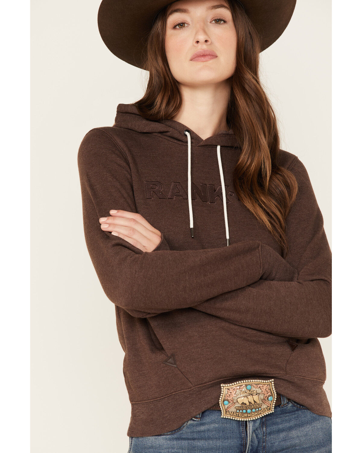 Image #2 - RANK 45® Women's Logo Fleece Hoodie, , hi-res