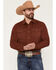 Image #1 - Wrangler Retro Men's Solid Corduroy Long Sleeve Snap Western Shirt, Rust Copper, hi-res