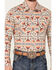 Image #3 - Rock & Roll Denim Men's Southwestern Print Stretch Long Sleeve Snap Western Shirt, Orange, hi-res