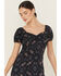 Image #3 - Idyllwind Women's Beth Jacquard Print Short Sleeve Midi Dress, Navy, hi-res