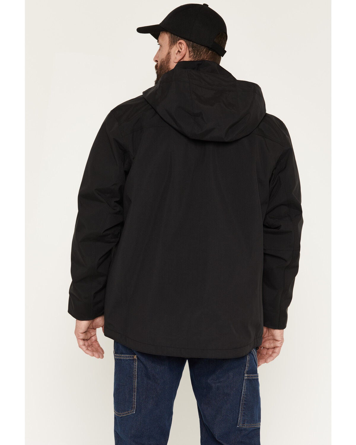 Image #4 - Carhartt Men's Shoreline Storm Defender Loose Heavyweight Zip-Front Work Jacket, Black, hi-res