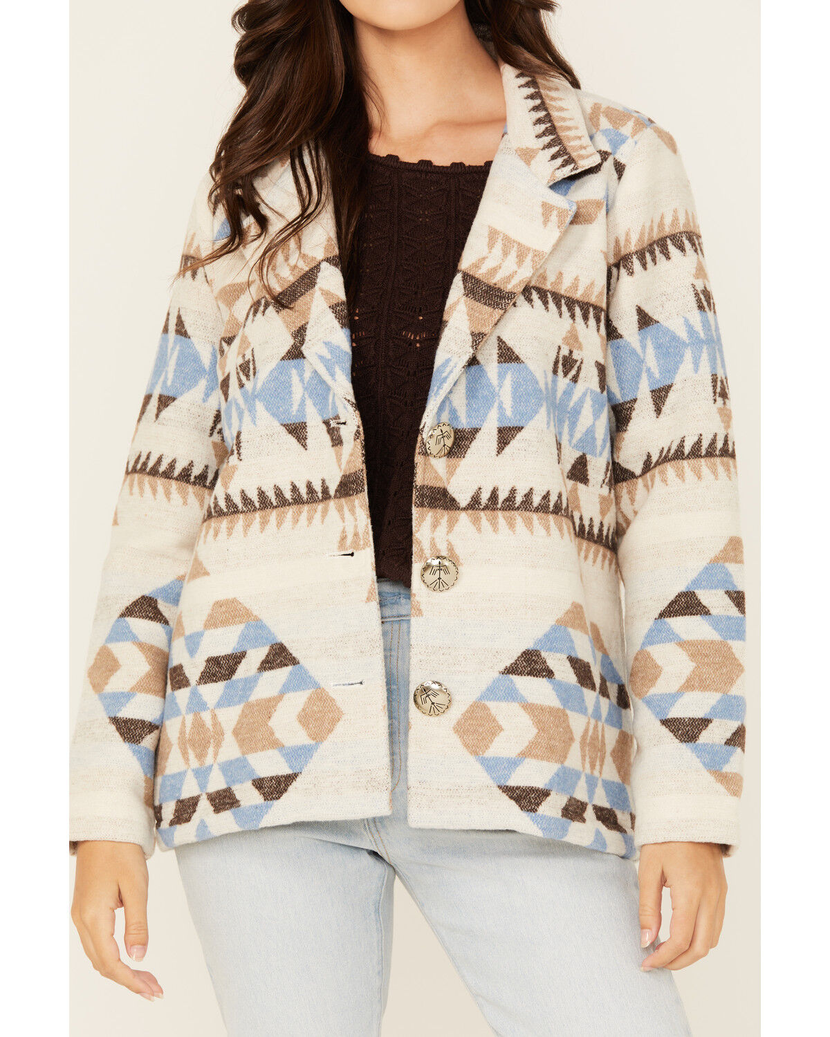 Image #3 - Cotton & Rye Women's Southwestern Print Blazer, Natural, hi-res