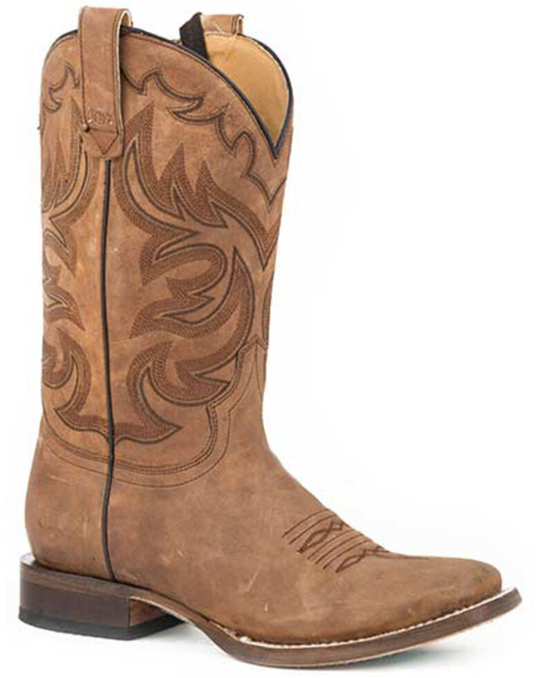 Roper Women's Oiled Brown Western Boots - Square Toe, Tan, hi-res