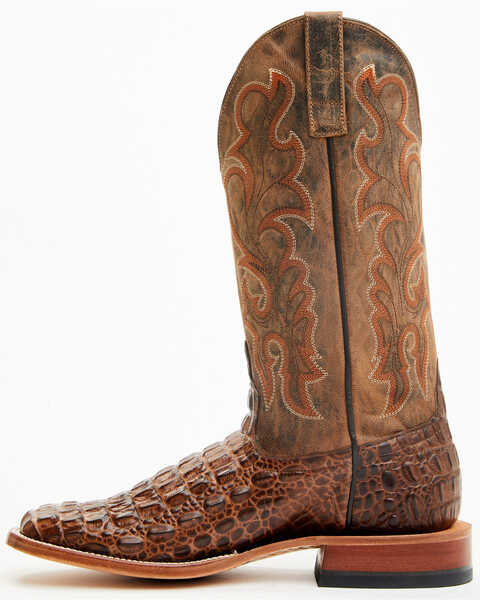 Image #3 - Horse Power Men's Nile Croc Western Boots - Square Toe, Brown, hi-res