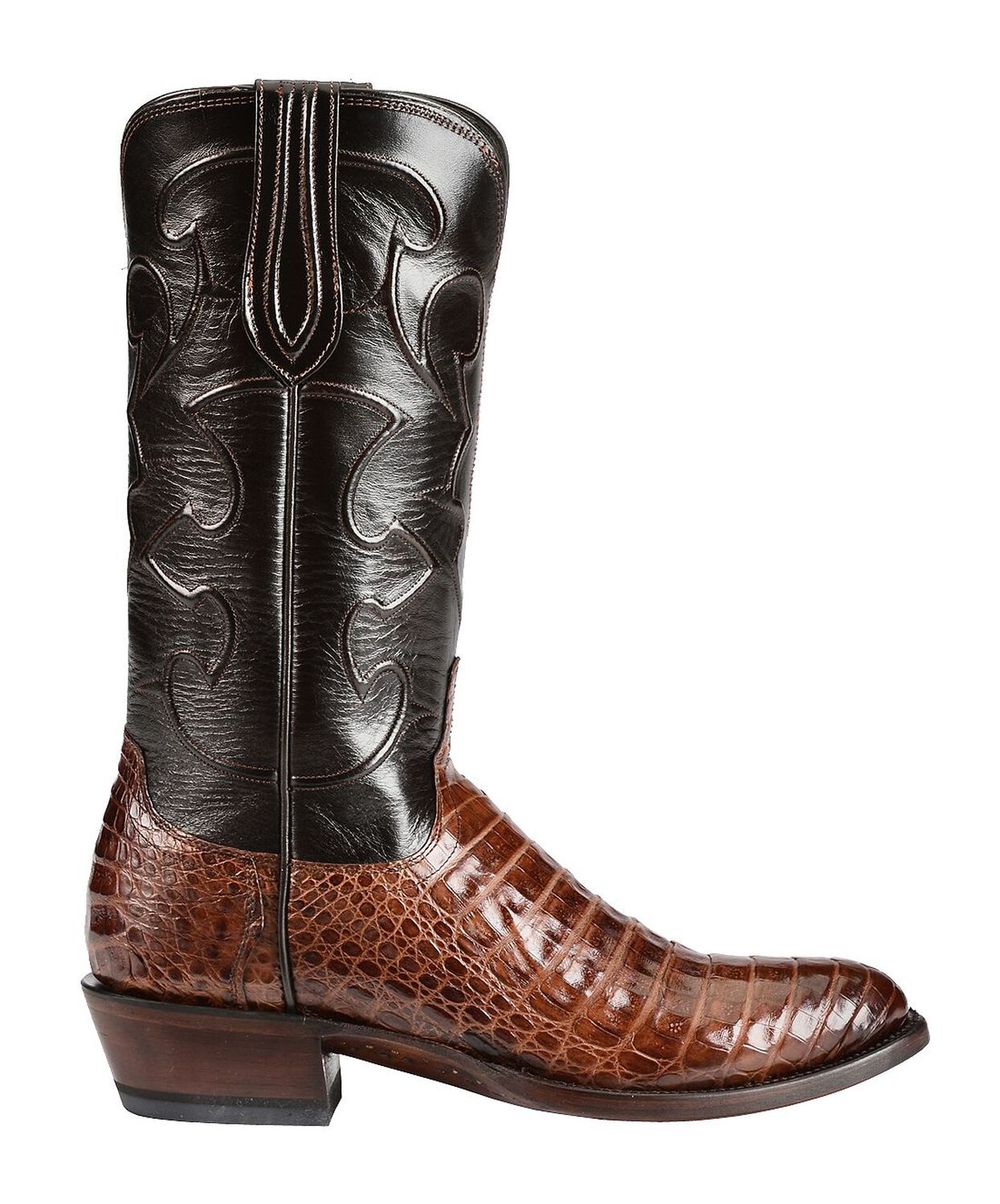 Image #2 - Lucchese Handmade 1883 Caiman Belly Cowboy Boots - Medium Toe, Sienna, hi-res