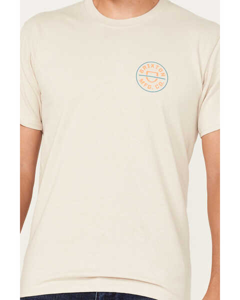 Image #3 - Brixton Men's Crest II Logo T-Shirt, Cream, hi-res