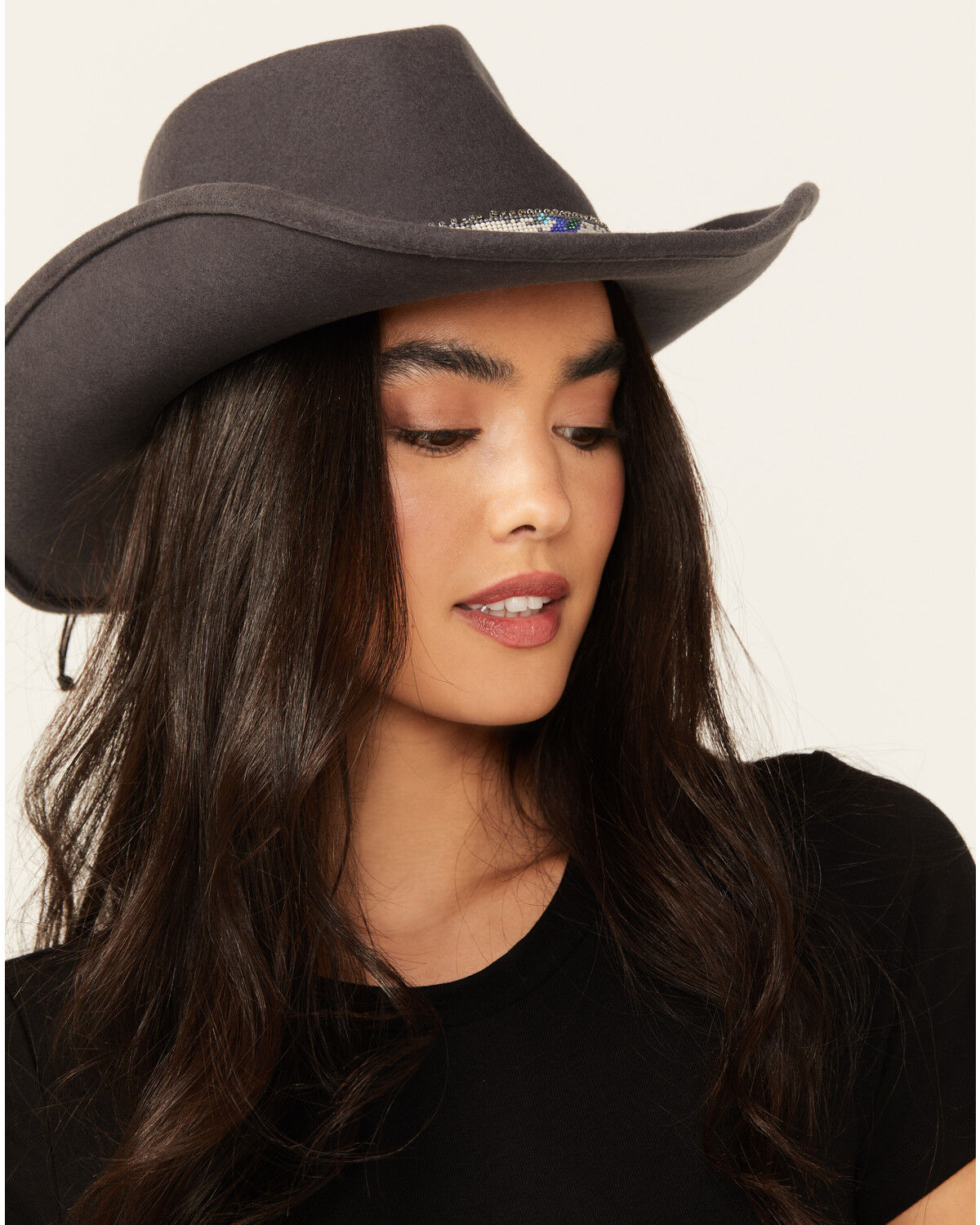 Image #1 - Nikki Beach Women's Mica Felt Western Fashion Hat, Grey, hi-res