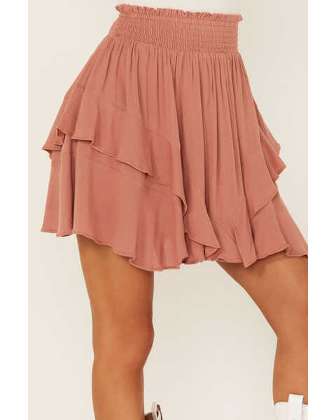 Image #2 - Wishlist Women's Smocked Waist Ruffle Mini Skirt, , hi-res