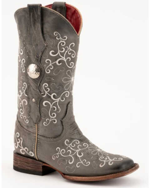 Ferrini Women's Bella Western Boots - Square Toe, Grey, hi-res