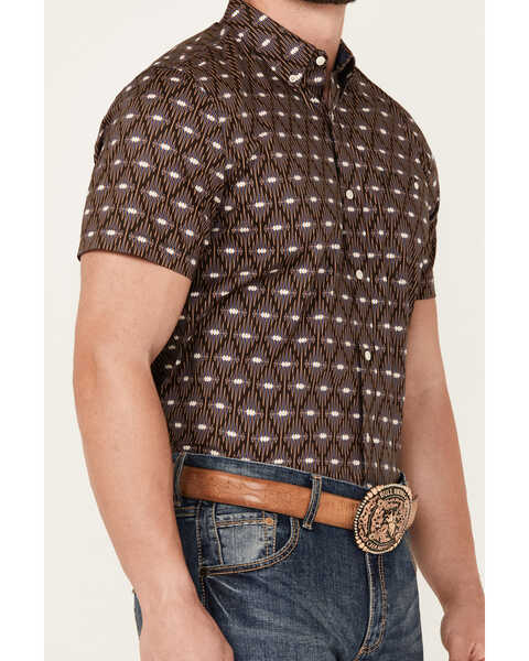 Image #3 - RANK 45® Men's Asscher Geo Print Short Sleeve Button-Down Western Shirt, Royal Blue, hi-res