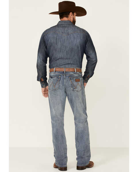 Image #3 - Wrangler Retro Men's Greeley Light Wash Stretch Relaxed Bootcut Jeans - Tall , Medium Wash, hi-res