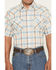Image #3 - Ely Walker Men's Plaid Print Short Sleeve Snap Western Shirt, Light Blue, hi-res