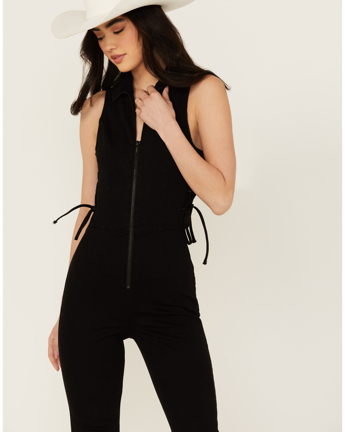Image #2 - Idyllwind Women's Lawson Stretch Lace Detail Flare Jumpsuit, Black, hi-res