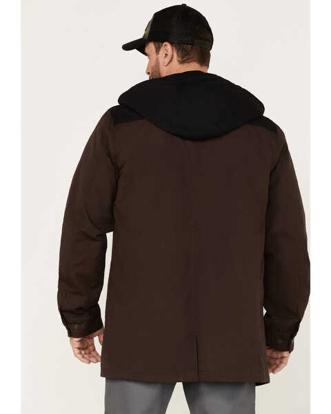 Image #4 - Brothers and Sons Men's Waxed Canvas Cruiser Hooded Jacket, Dark Brown, hi-res