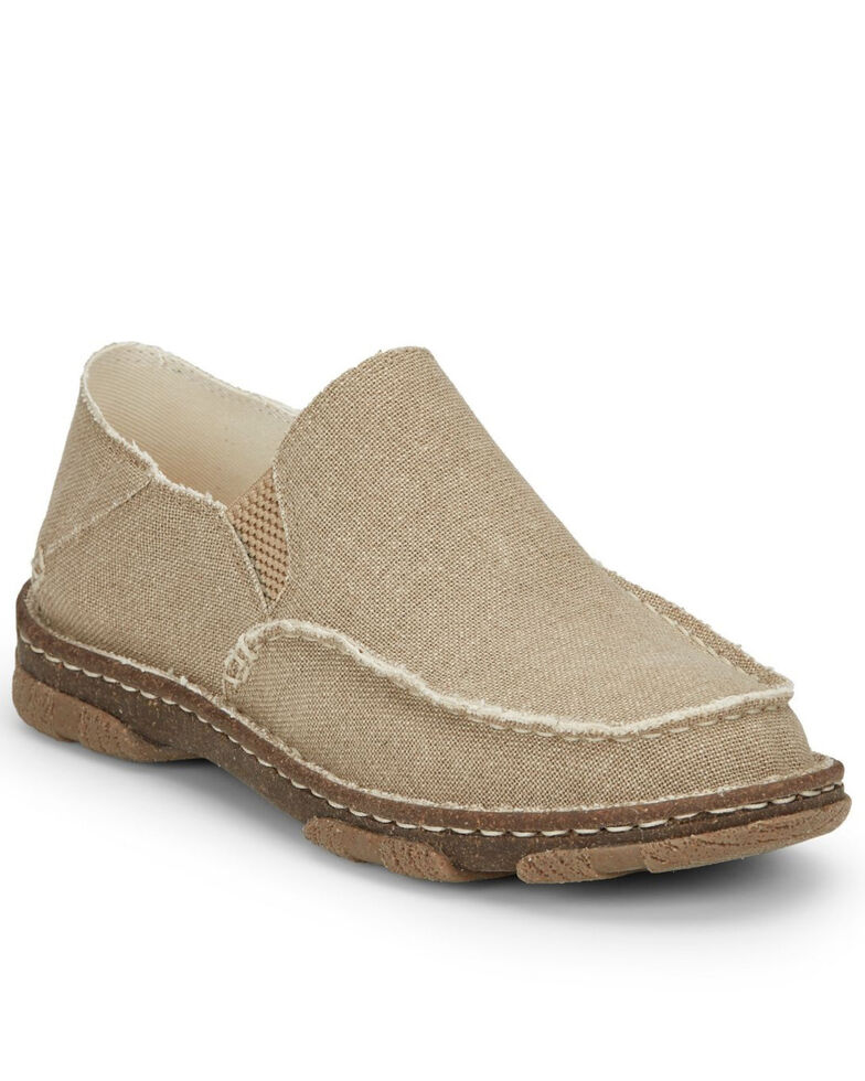 Tony Lama Men's Gator Tan Slip-On Shoes - Moc Toe, Tan, hi-res