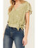 Image #3 - Ariat Women's Osage Bandana Print Short Sleeve Wrap Shirt, Sage, hi-res