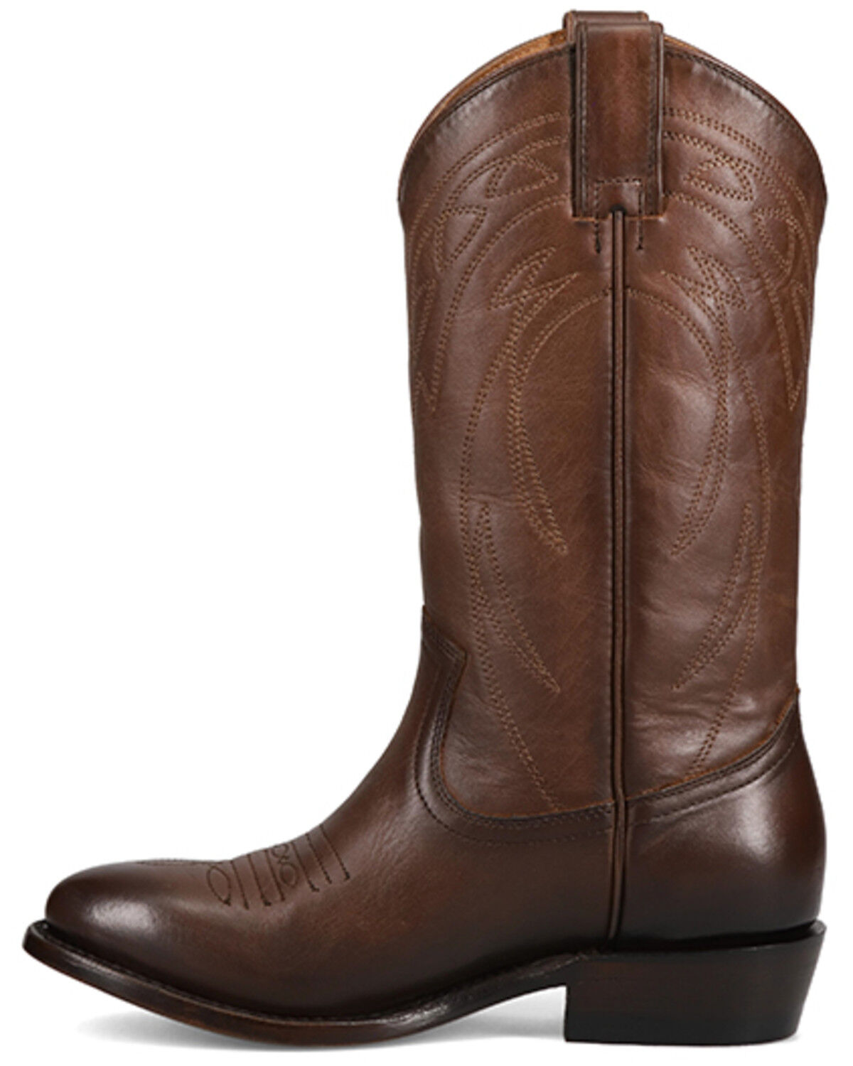 Image #3 - Frye Women's Billy Pull-On Deco Stitch Western Boots - Round Toe, Brown, hi-res