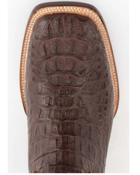 Ferrini Men's Exotic Caiman Western Boots - Broad Square Toe, Chocolate, hi-res