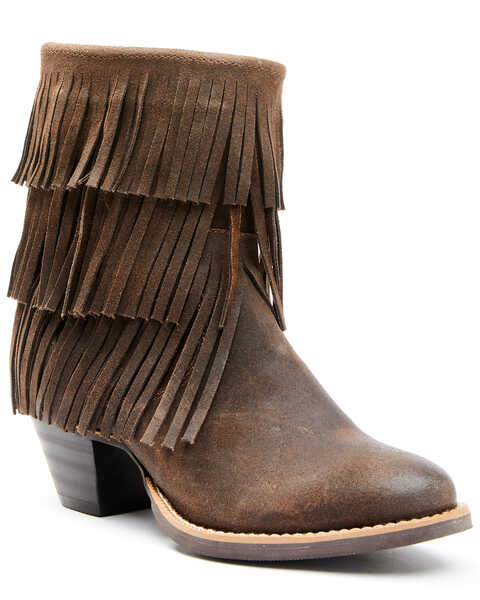 Image #1 - Wrangler Footwear Women's Maverick Fashion Booties - Round Toe, Dark Brown, hi-res