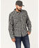 Image #1 - Brothers and Sons Men's Everyday Plaid Button Down Western Flannel Shirt, Black, hi-res