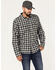 Image #1 - Brothers and Sons Men's Everyday Plaid Button Down Western Flannel Shirt , Black, hi-res