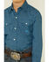 Roper Boys' Diamond Fluer Foulard Geo Print Long Sleeve Snap Western Shirt , Blue, hi-res