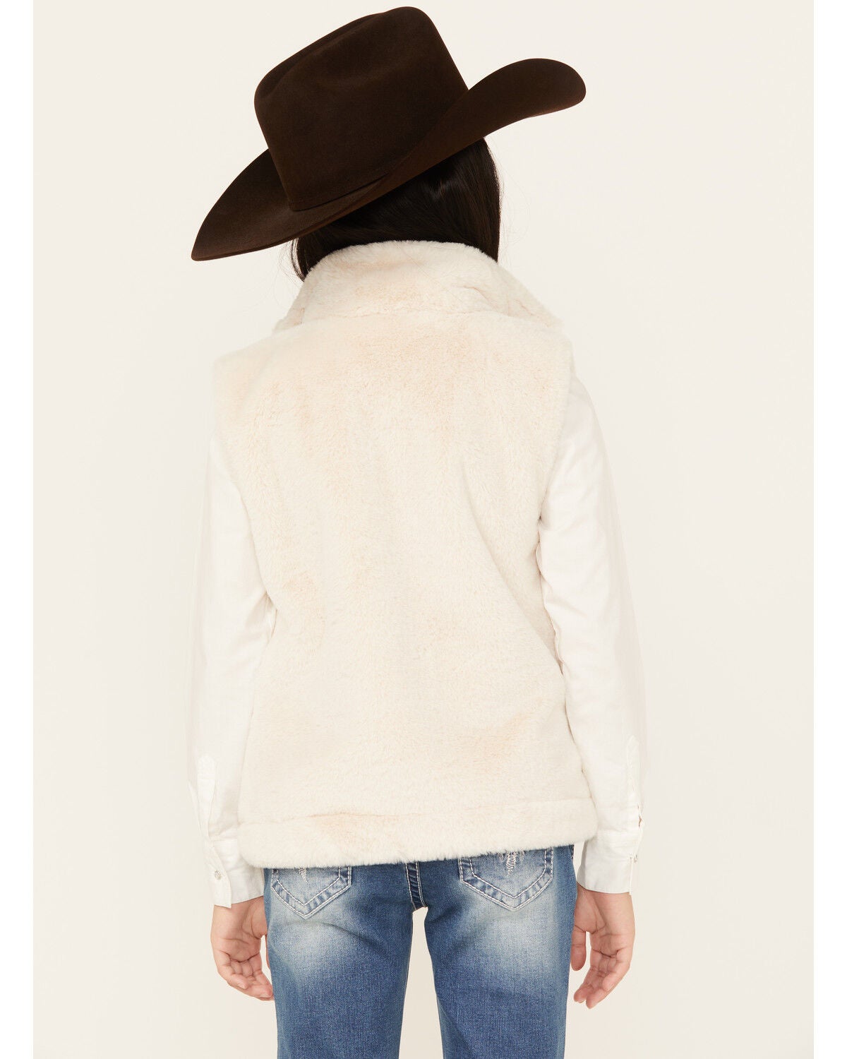 Image #4 - Urban Republic Girls' Faux Fur Vest, Ivory, hi-res