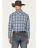 Image #4 - Cody James Men's Stream Plaid Print Long Sleeve Pearl Snap Western Flannel Shirt , Blue, hi-res