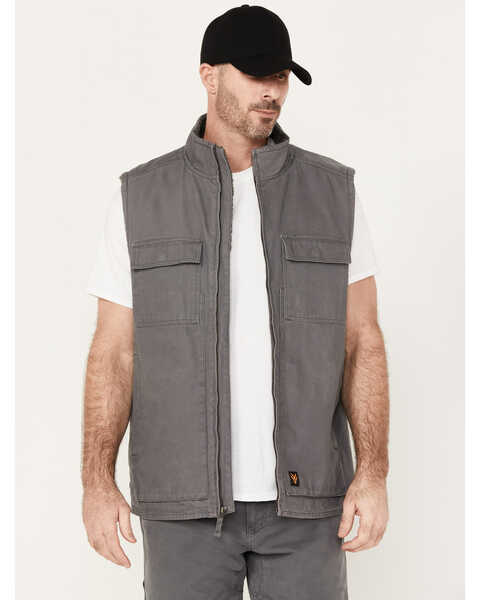 Hawx Men's Weathered Sherpa Lined Work Vest, Charcoal, hi-res